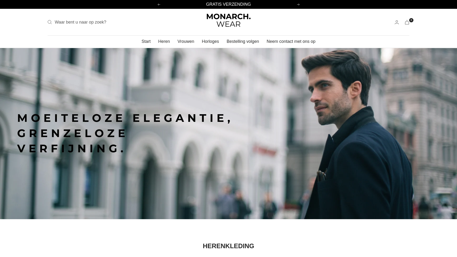 Screenshot van monarchwear.nl