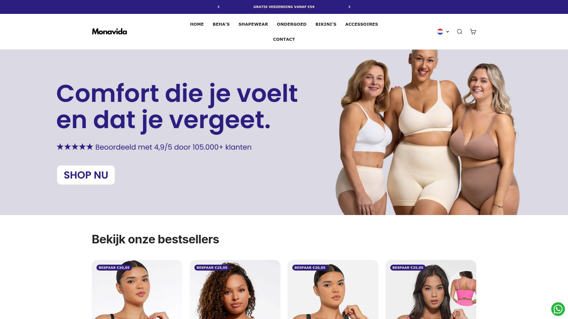 Screenshot van monavida.nl