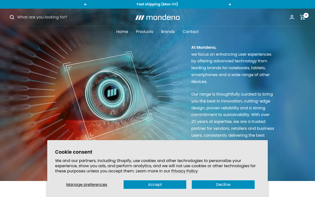 Screenshot van mondeno.com