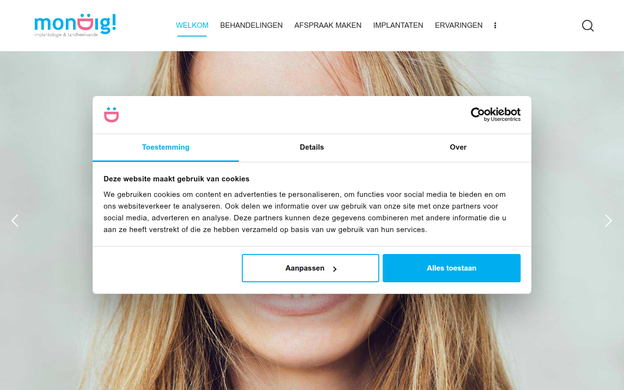 Screenshot van mondigveldhoven.nl