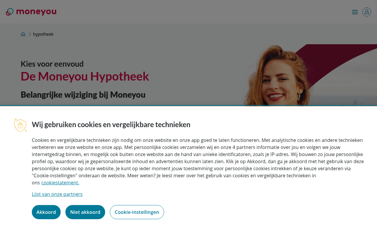Screenshot van moneyou.nl