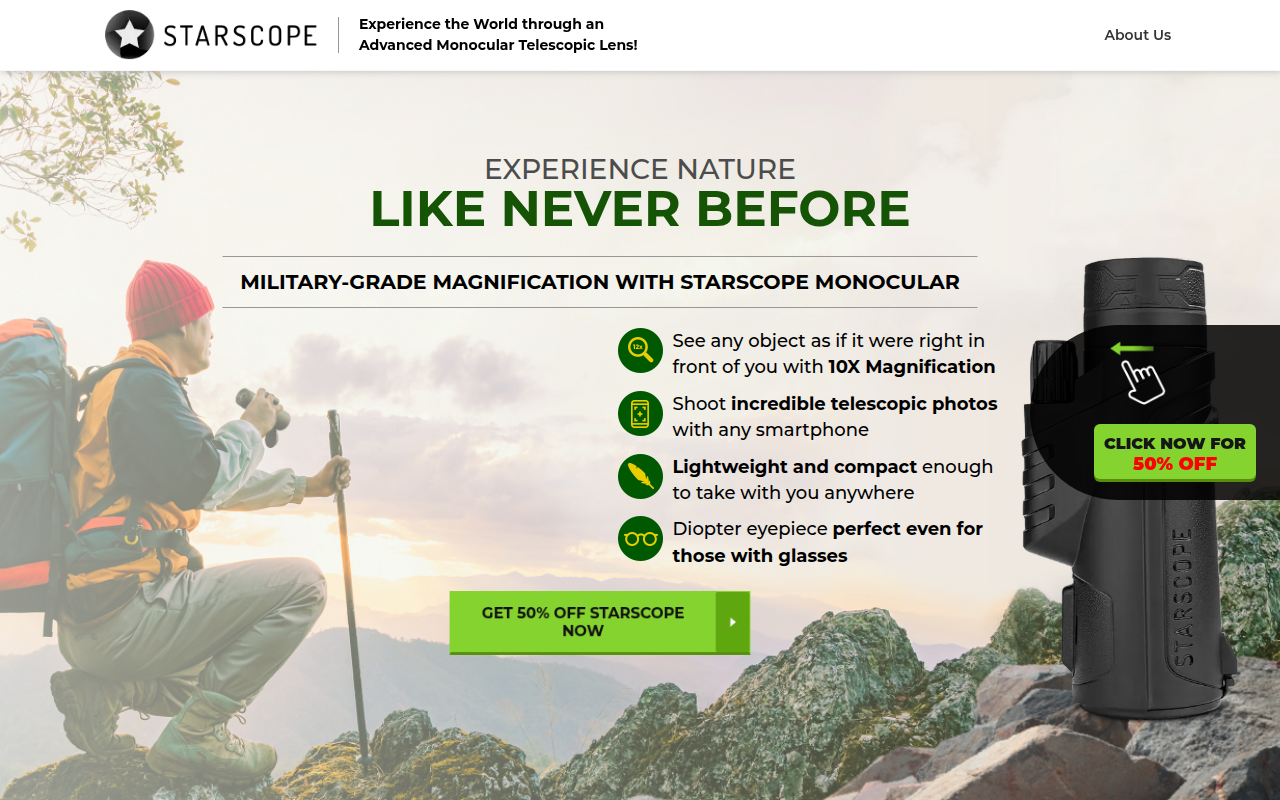 Screenshot van monostarscope.com