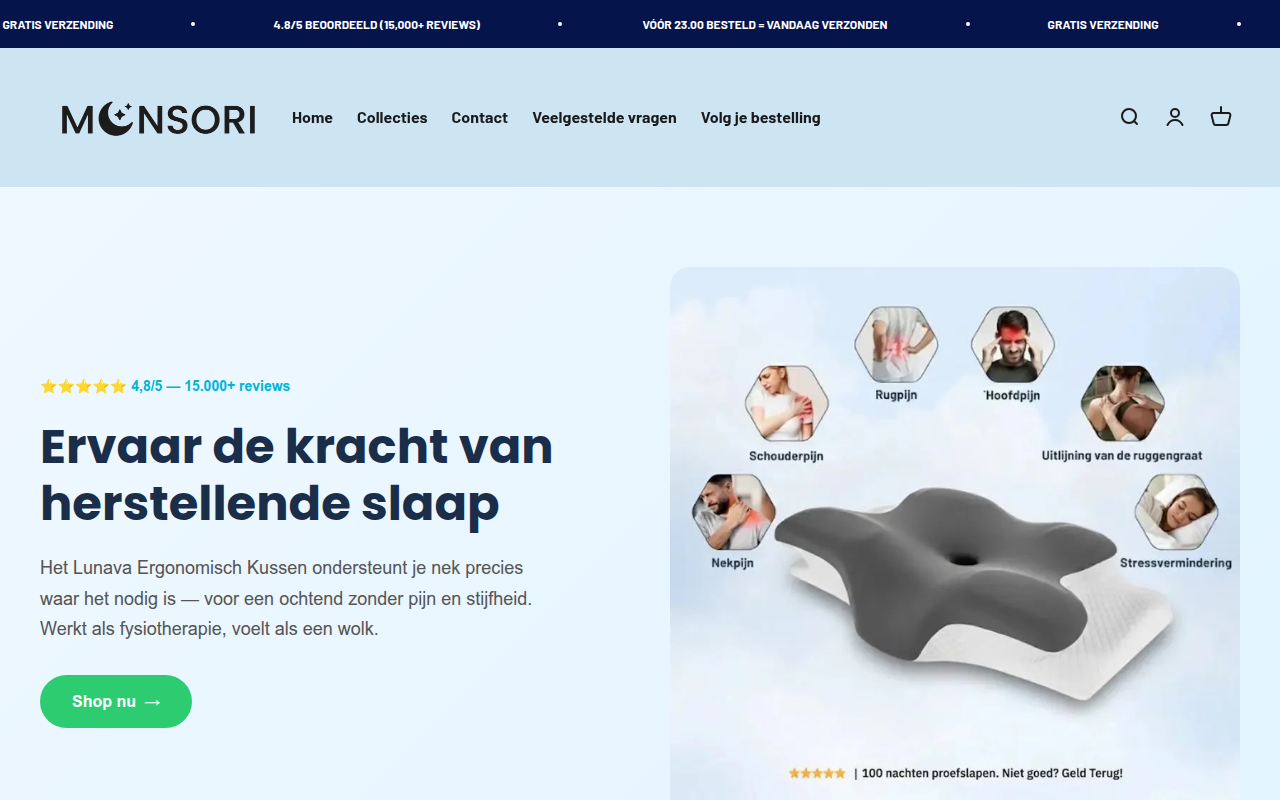 Screenshot van monsori.nl