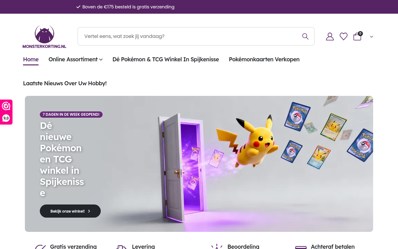 Screenshot van monsterkorting.nl