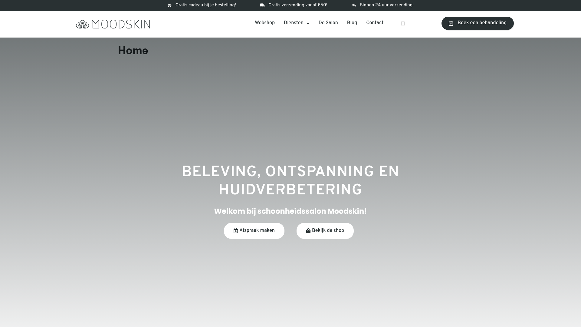 Screenshot van moodskin.nl