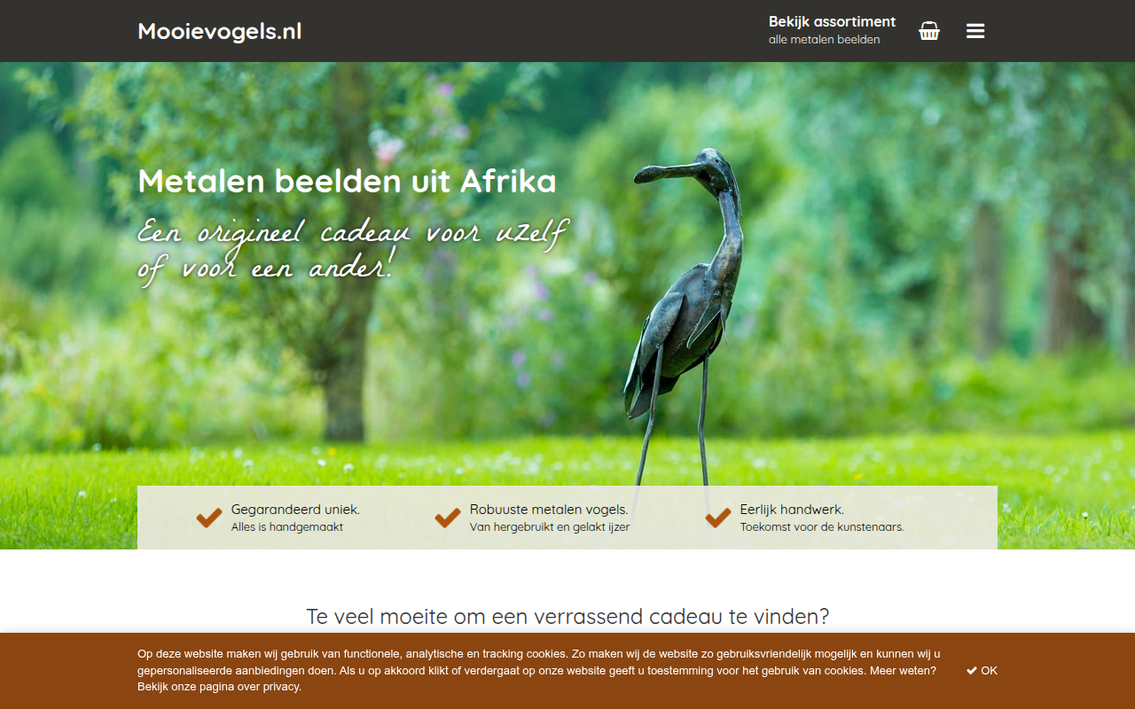 Screenshot van mooievogels.nl
