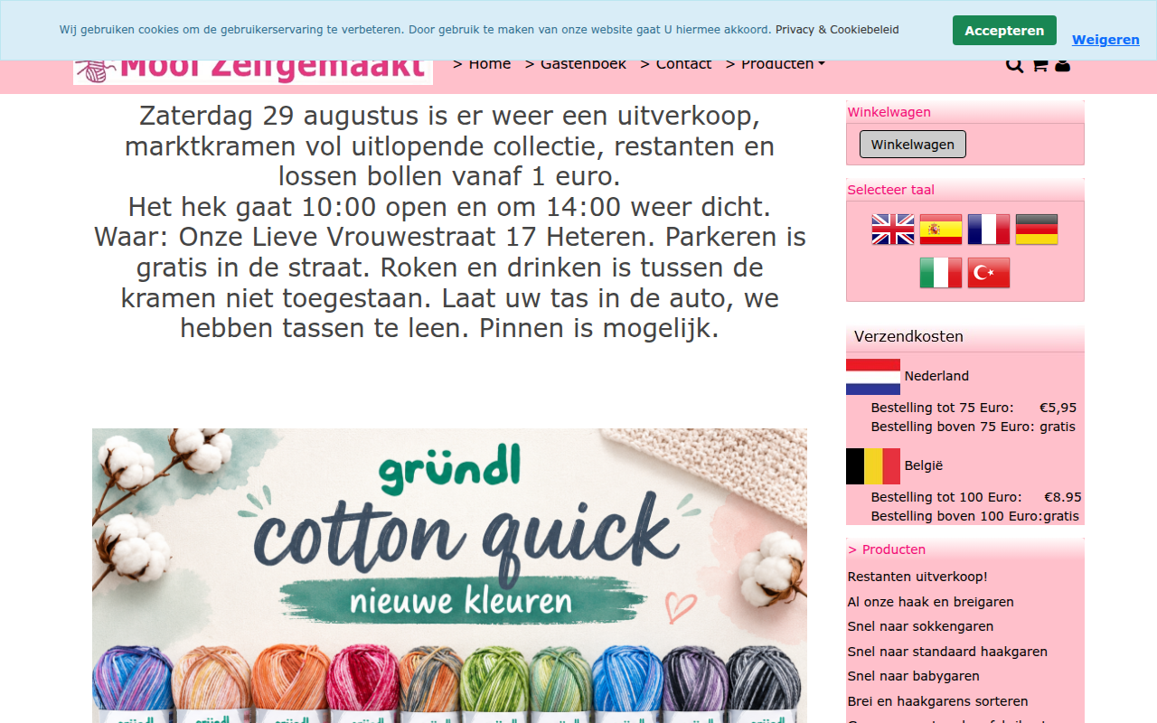 Screenshot van mooizelfgemaakt.nl