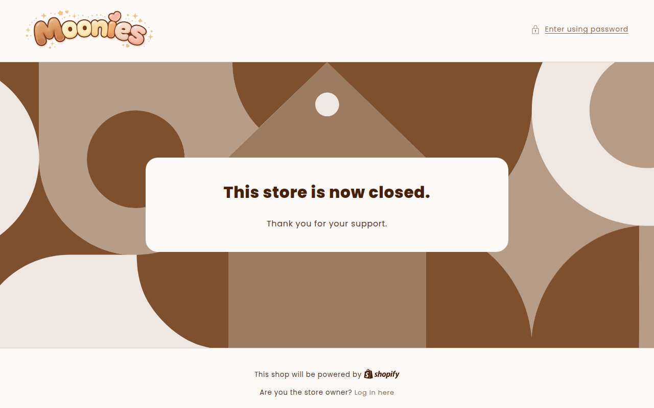 Screenshot van moonieplushies.com