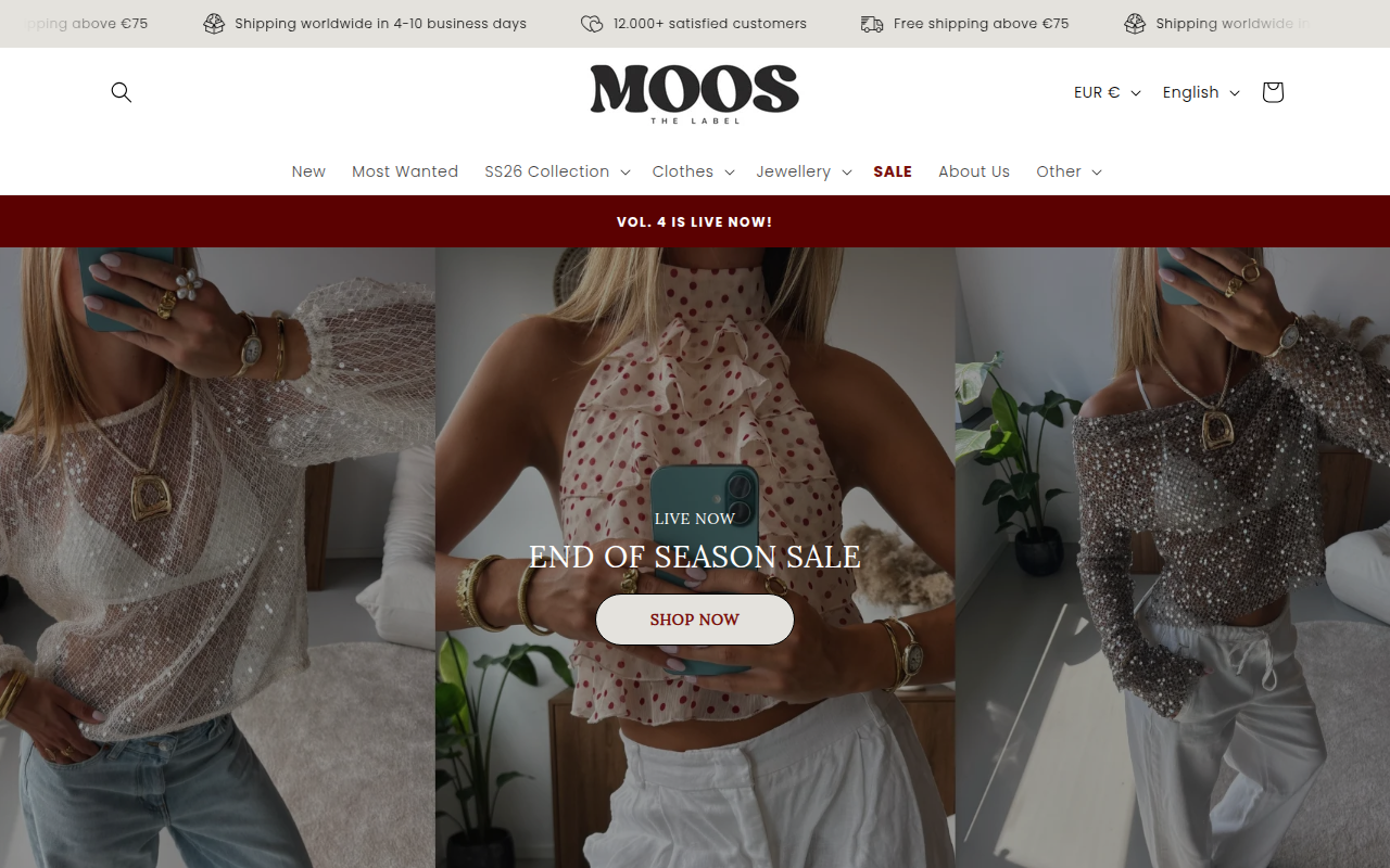 Screenshot van moosthelabel.com