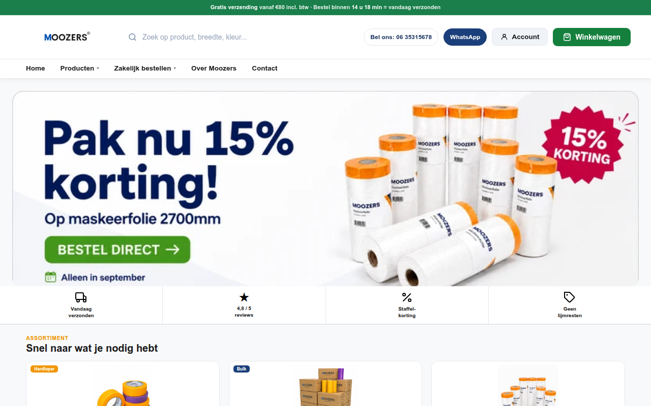 Screenshot van moozers.nl