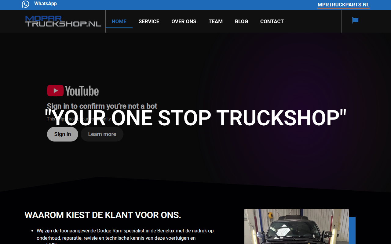 Screenshot van mopartruckshop.nl