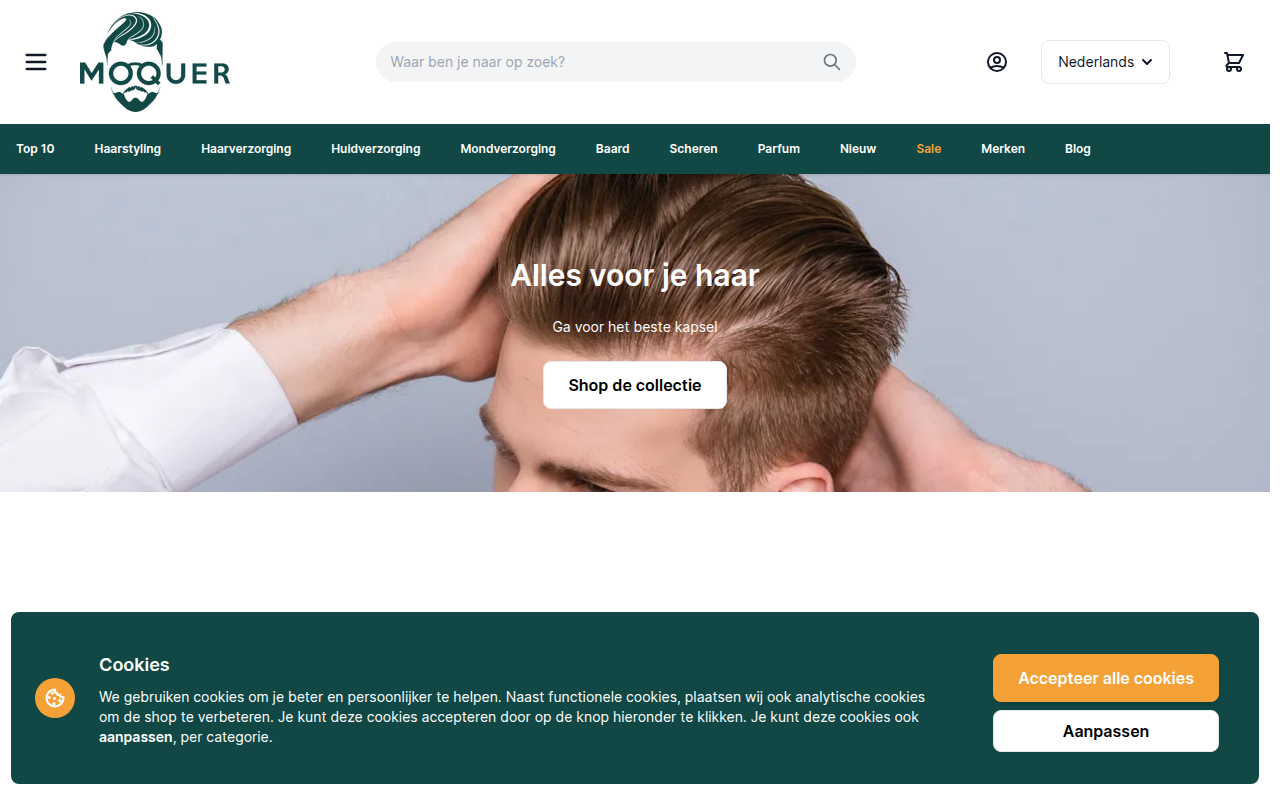 Screenshot van moquer.nl