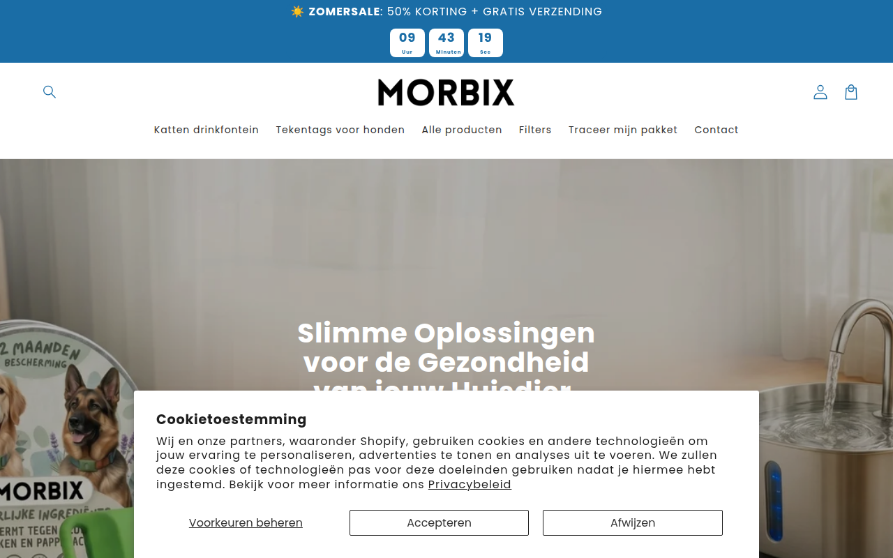 Screenshot van morbix.nl