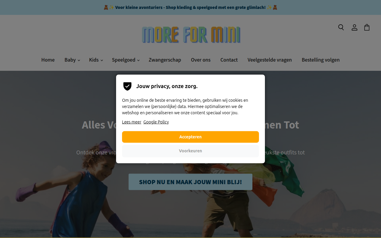 Screenshot van moreformini.nl