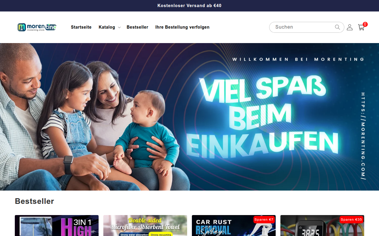Screenshot van morenting.com