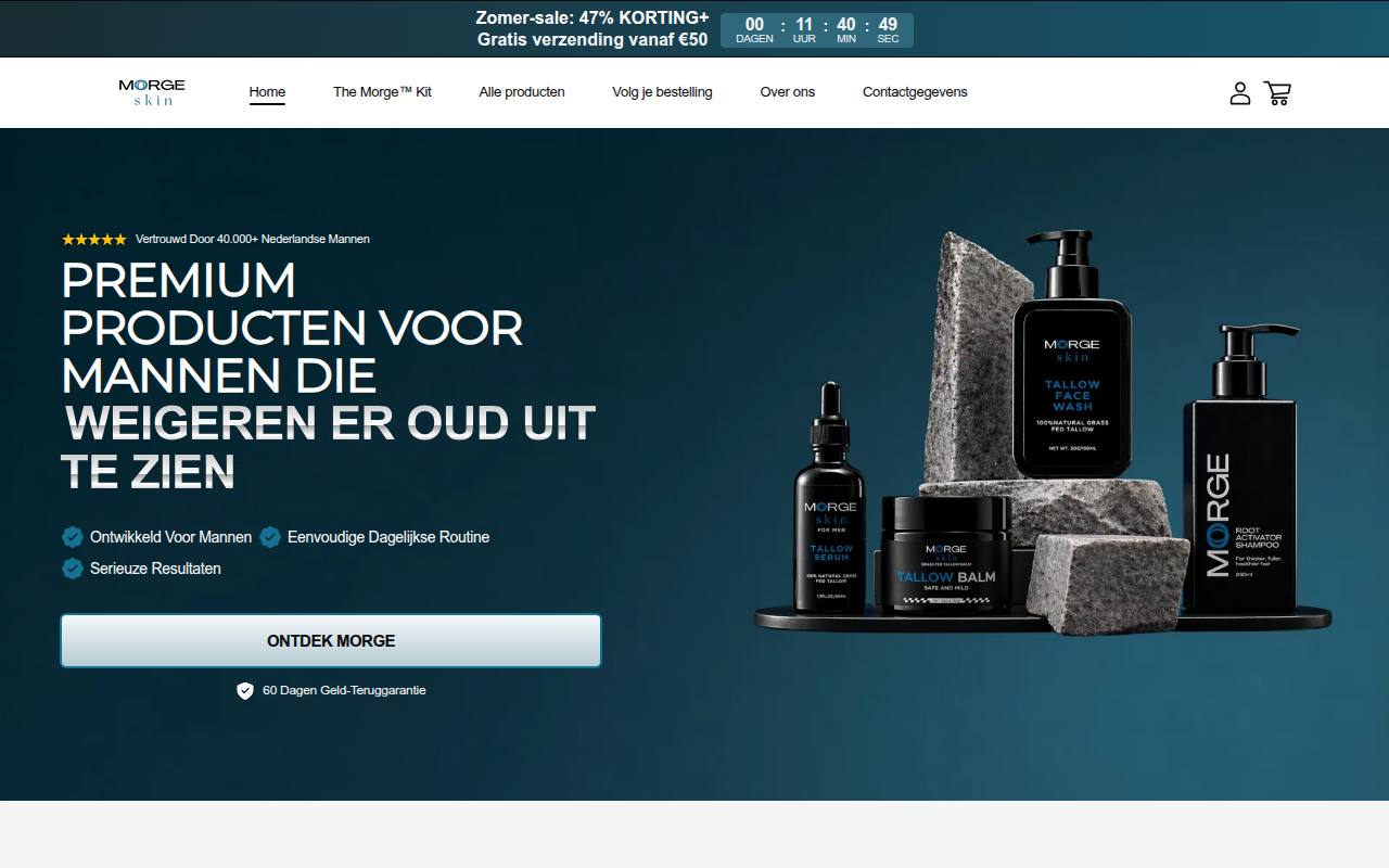 Screenshot van morgeskin.com