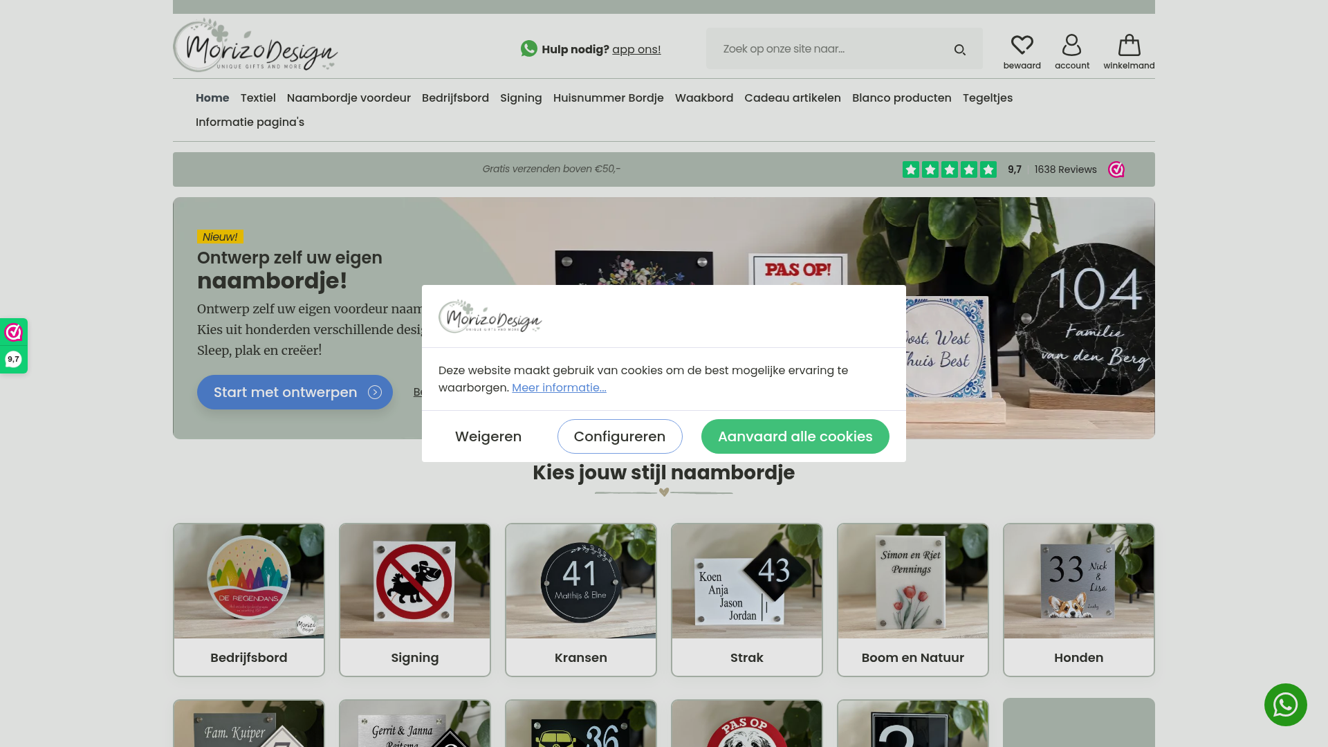 Screenshot van morizo.nl