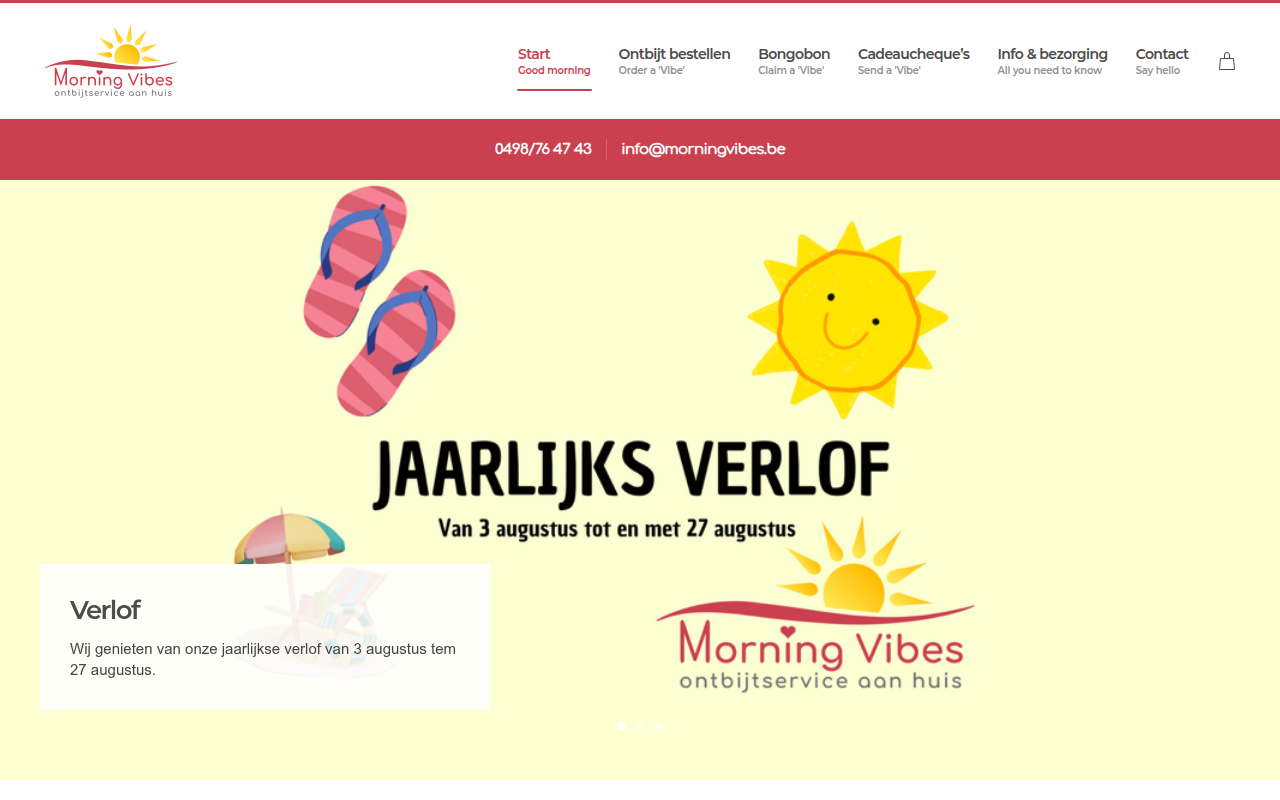 Screenshot van morningvibes.be