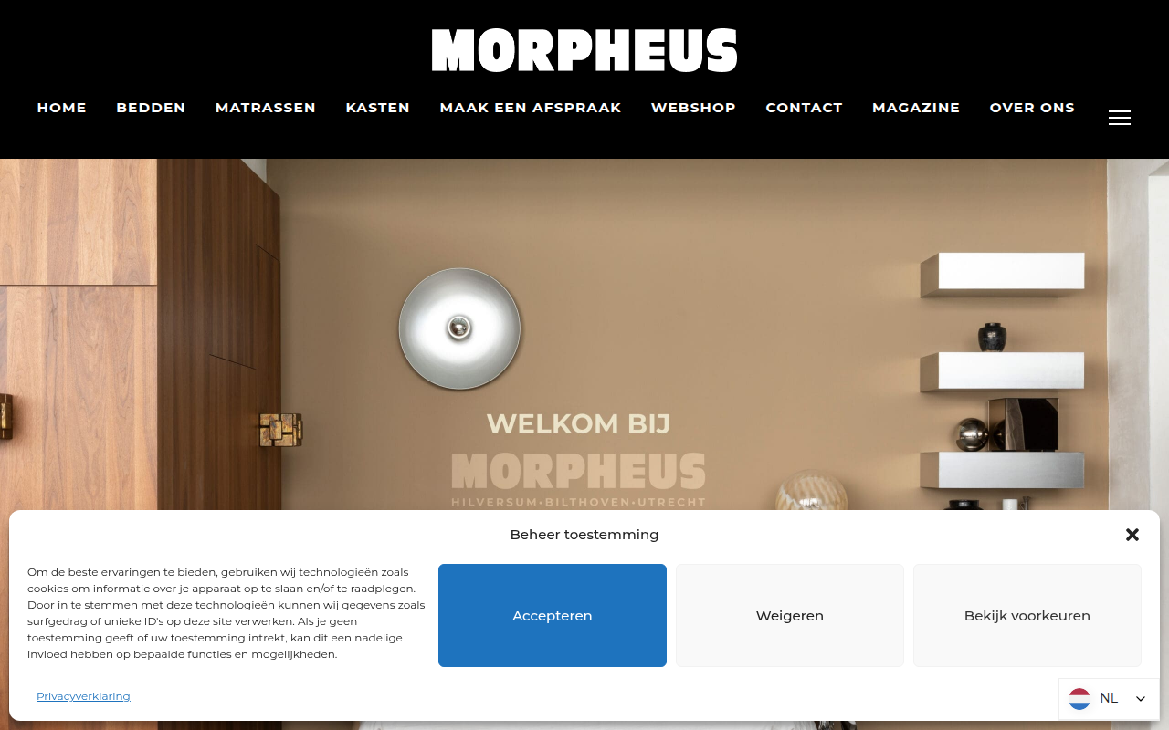 Screenshot van morpheus.nl
