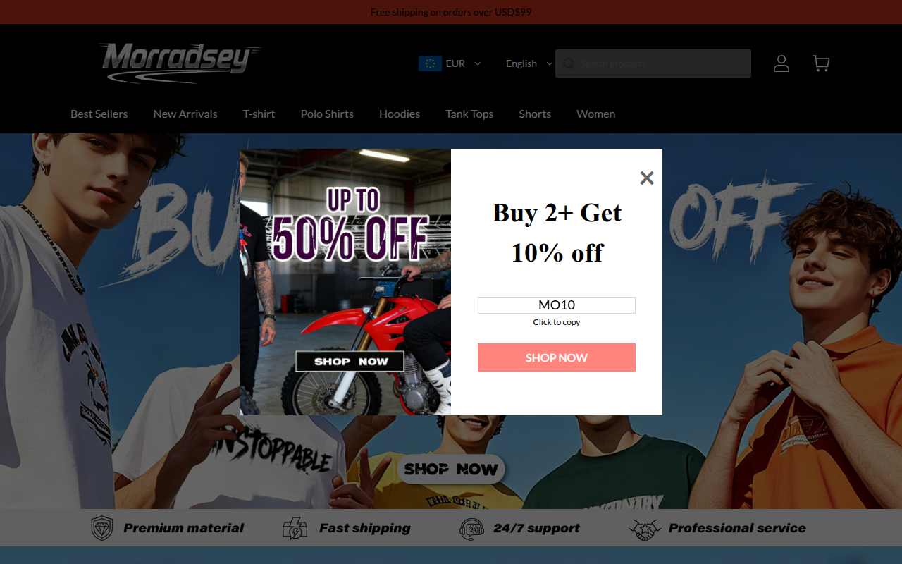 Screenshot van morradsey.com