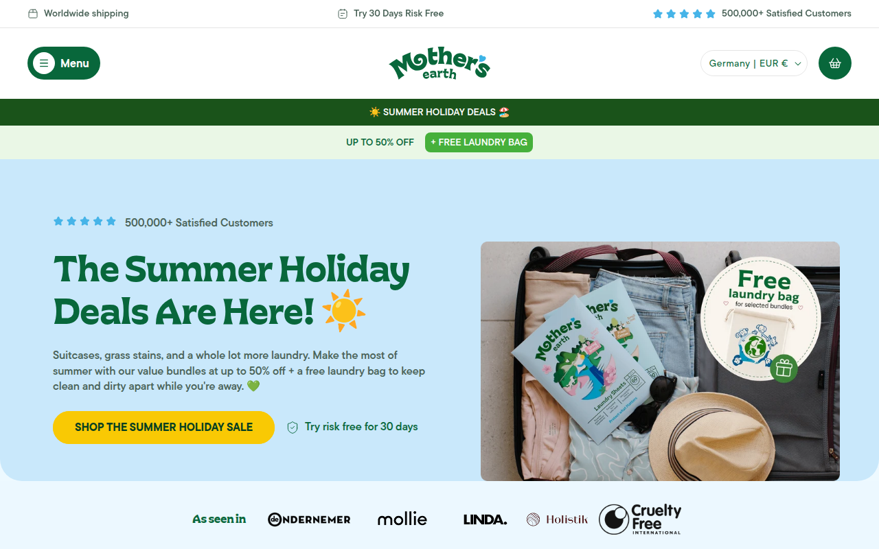 Screenshot van mothersearth.com