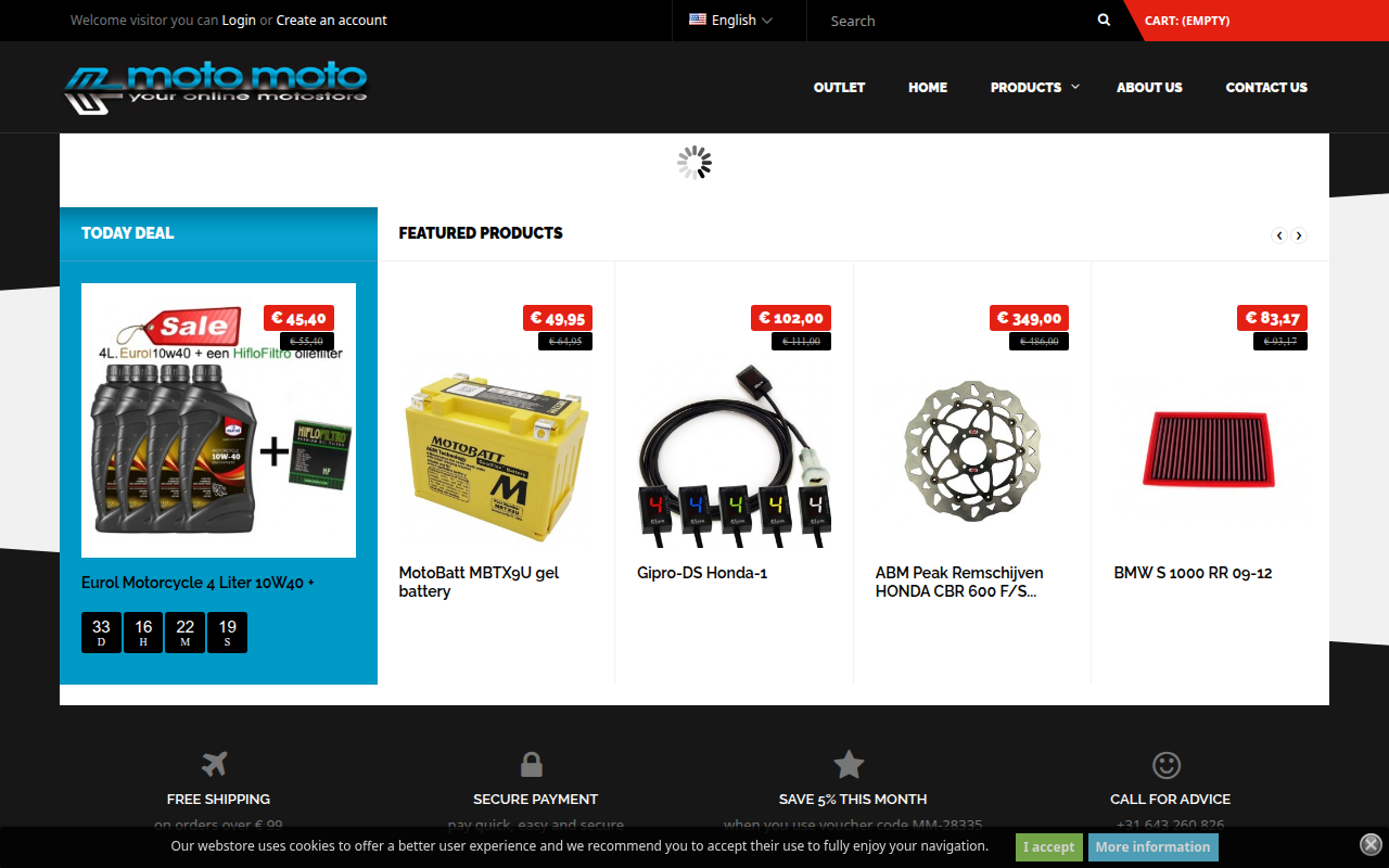 Screenshot van motomoto.nl