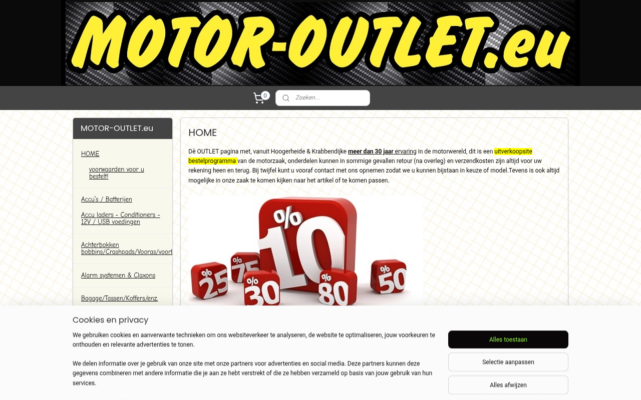 Screenshot van motor-outlet.eu