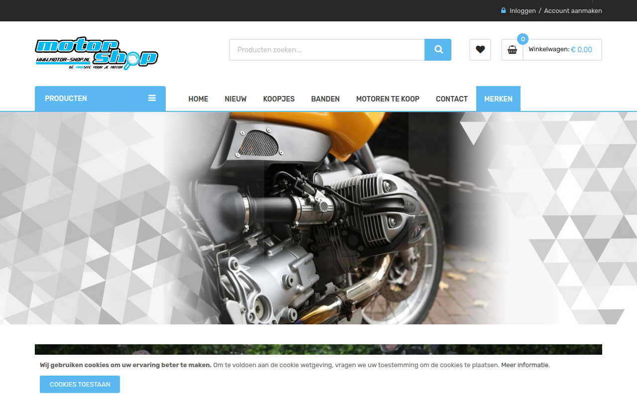 Screenshot van motor-shop.nl