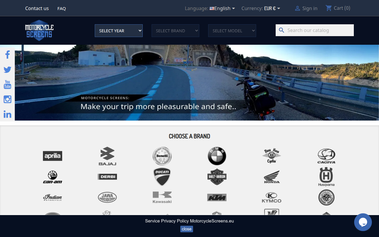 Screenshot van motorcyclescreens.eu