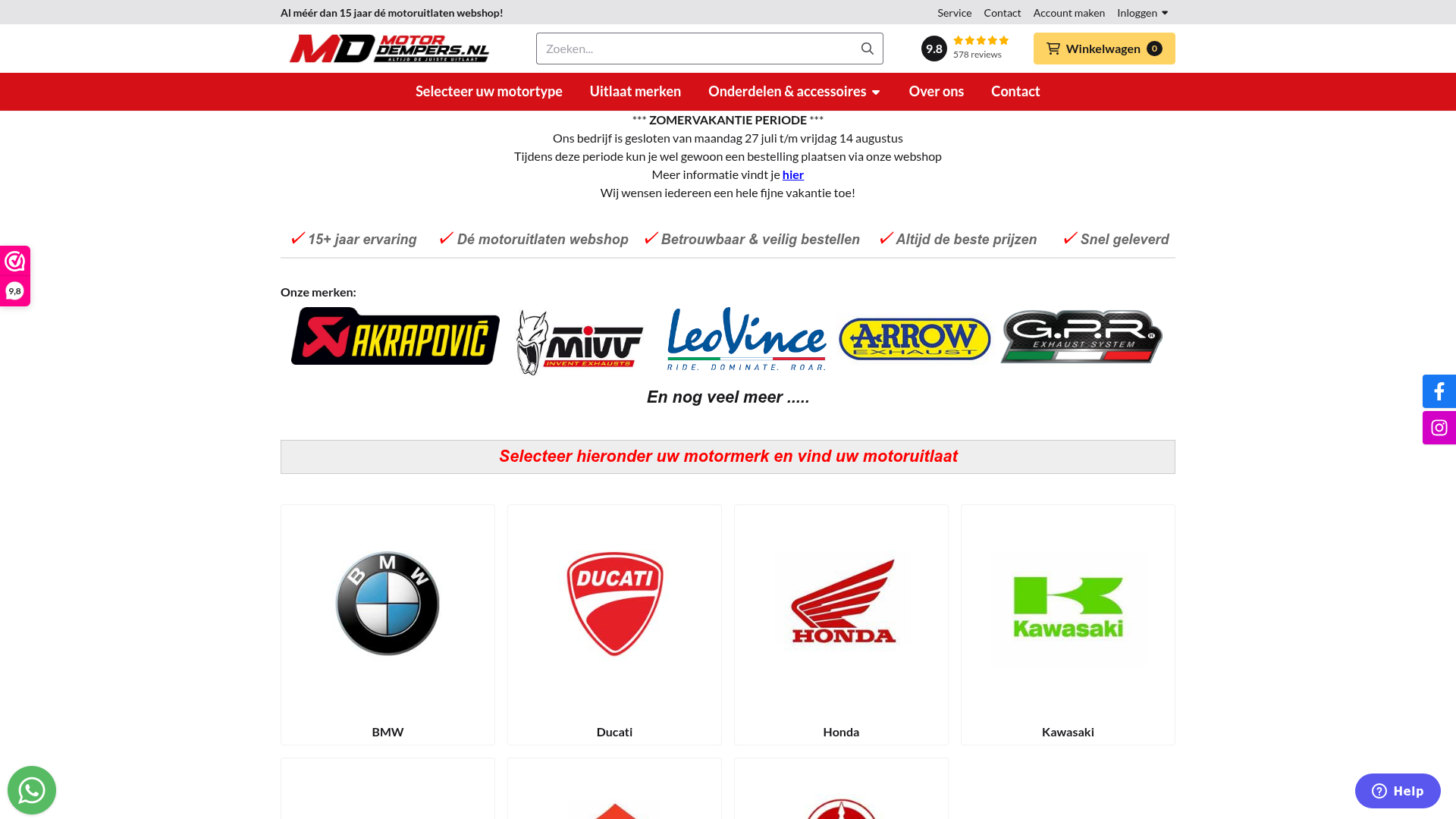 Screenshot van motordempers.nl