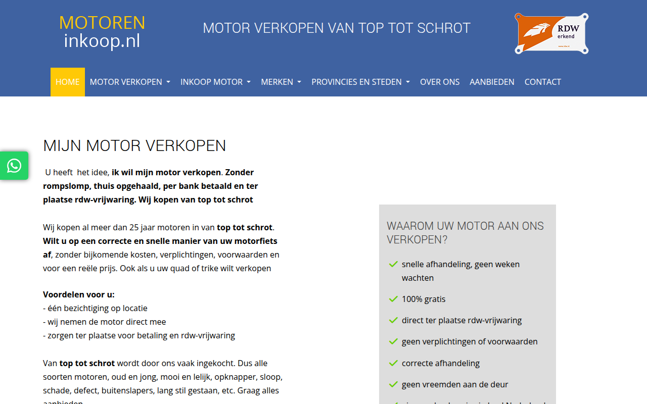 Screenshot van motoreninkoop.nl