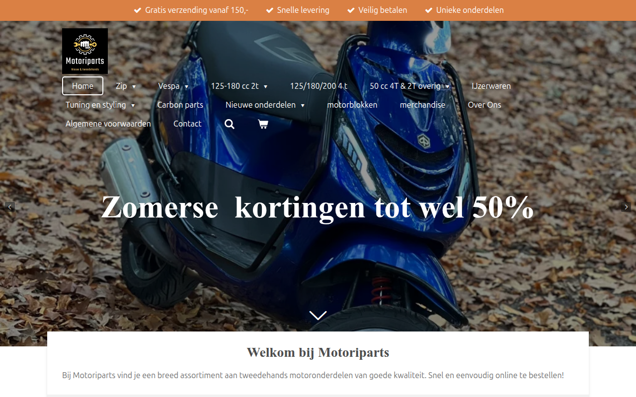 Screenshot van motoriparts.nl