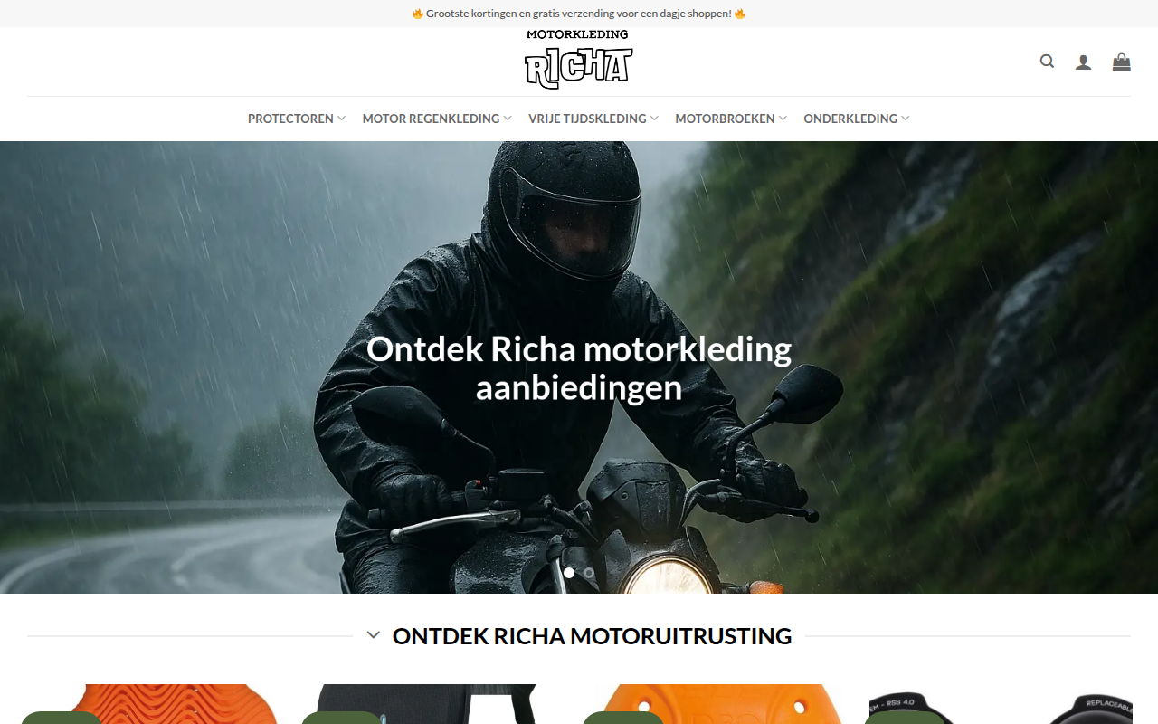 Screenshot van motorkledingrabatt.com