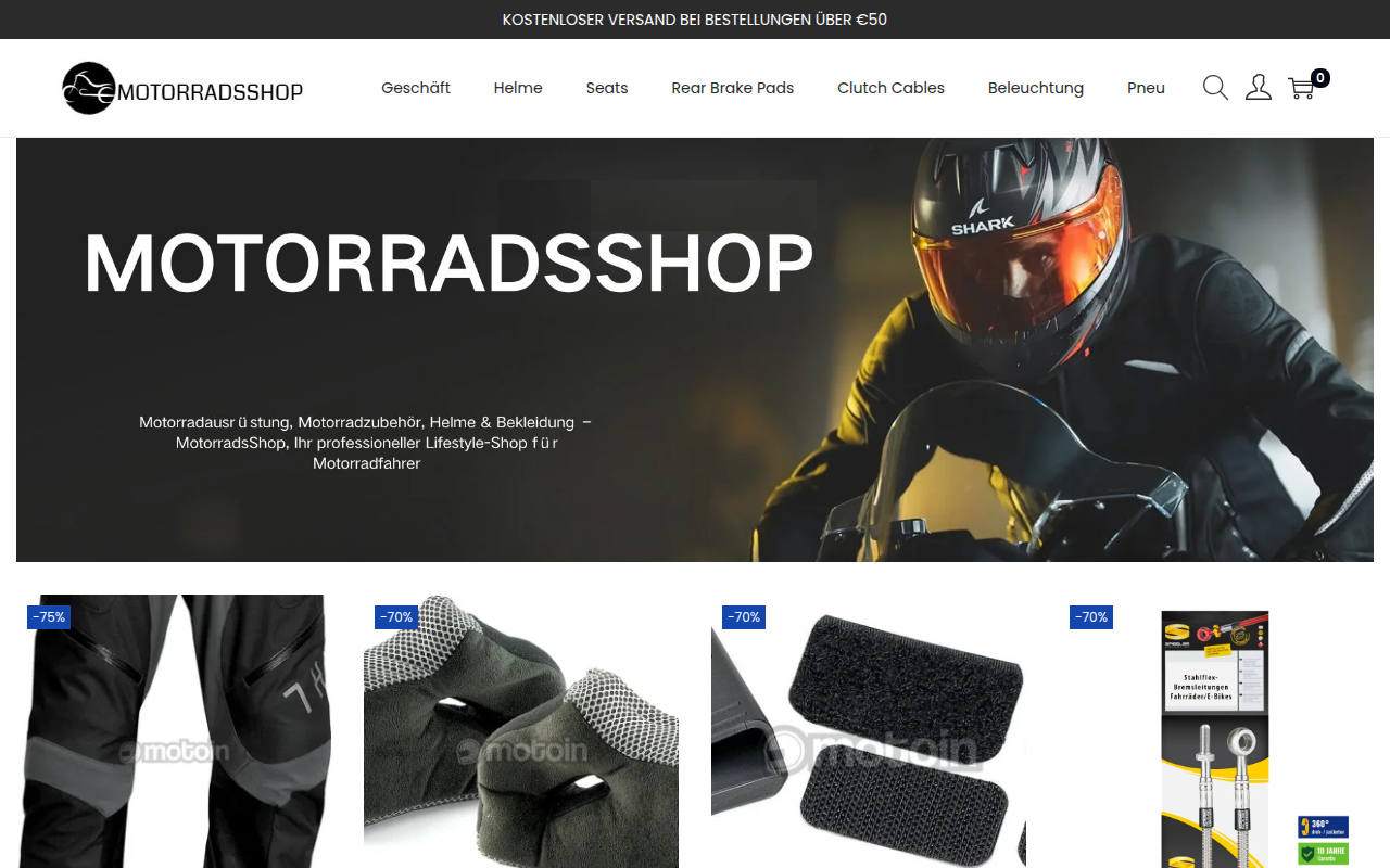 Screenshot van motorradsshop.com