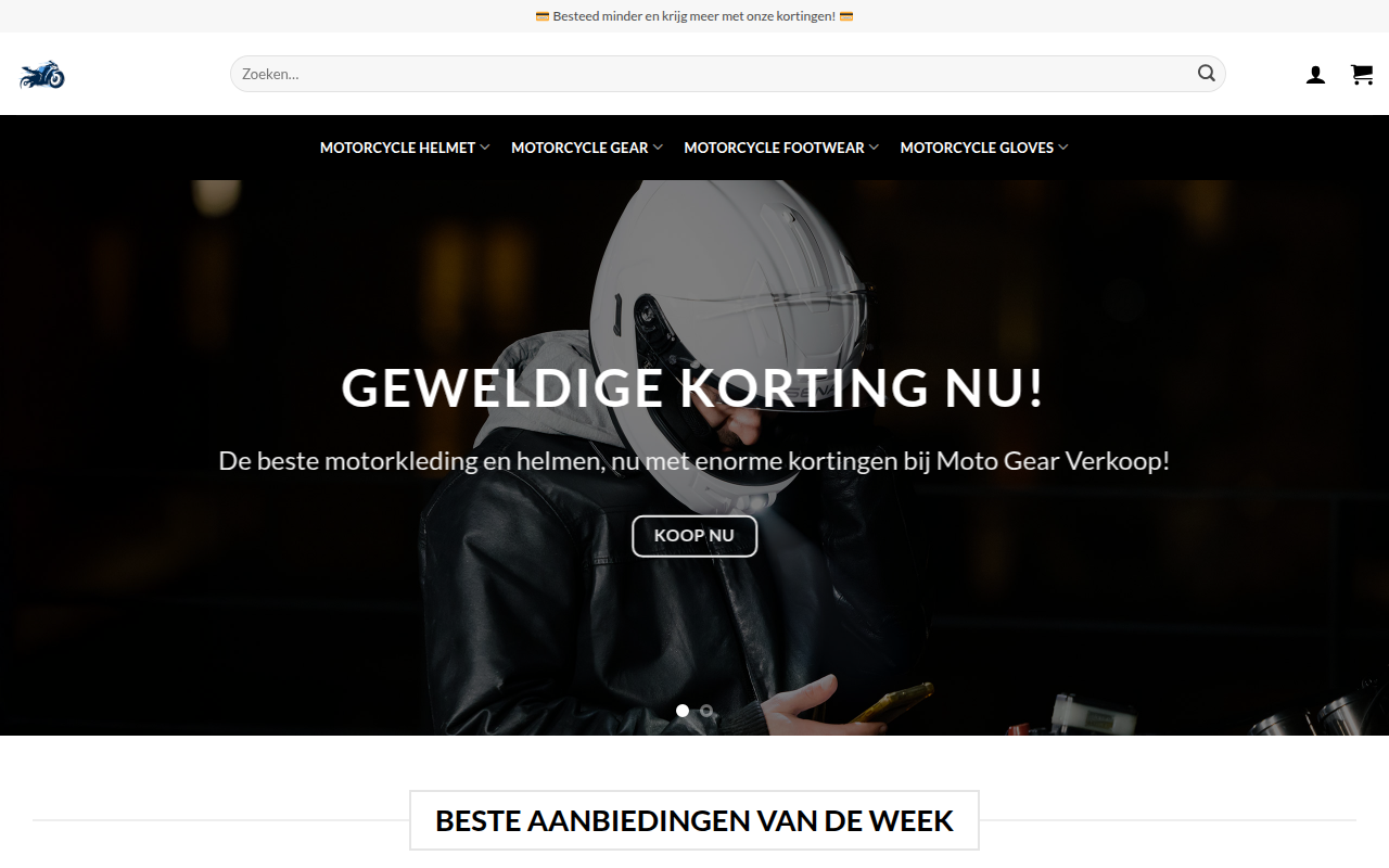 Screenshot van motoruitrustingnl.com