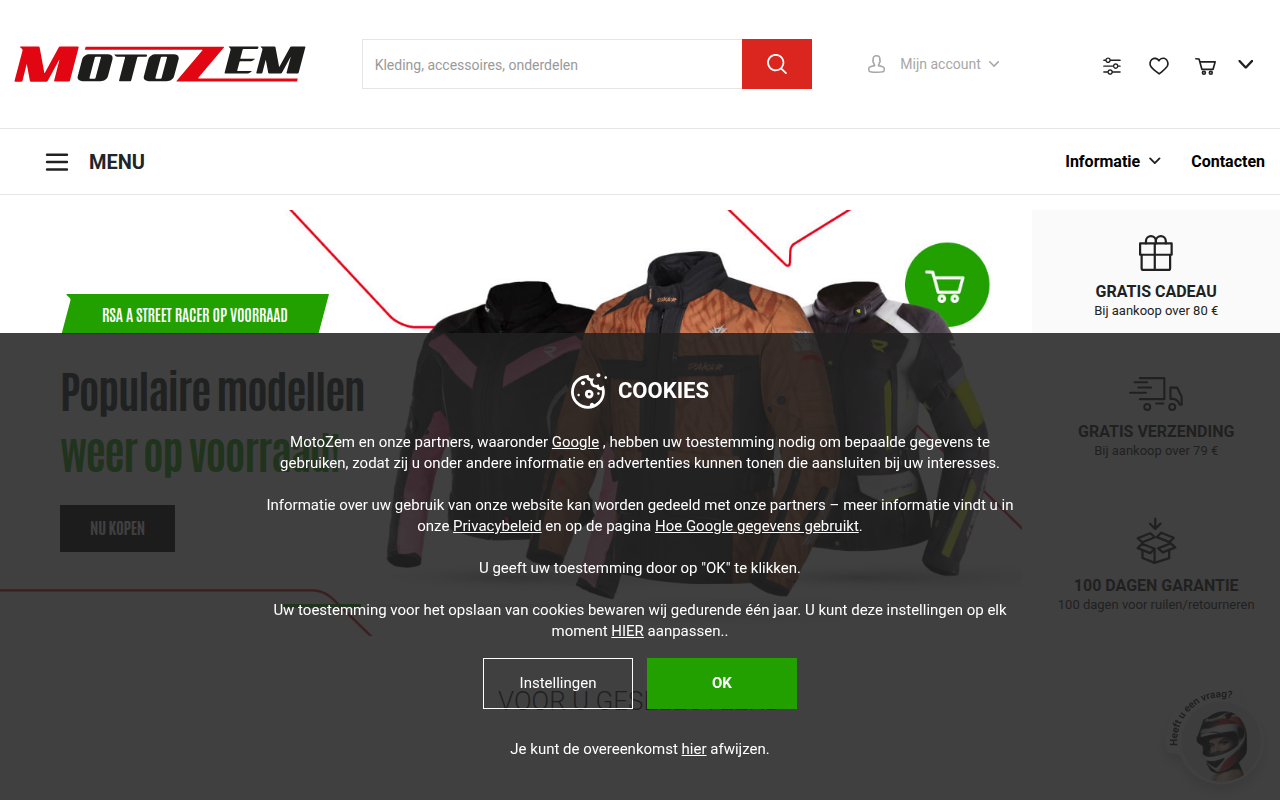 Screenshot van motozem.nl