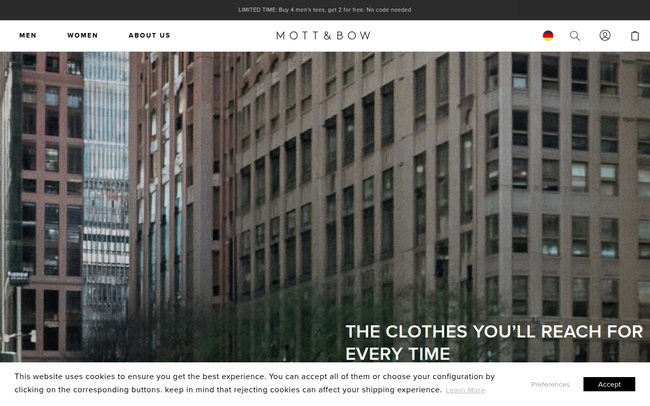 Screenshot van mottandbow.com