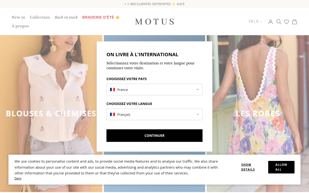 Screenshot van motusboutique.fr