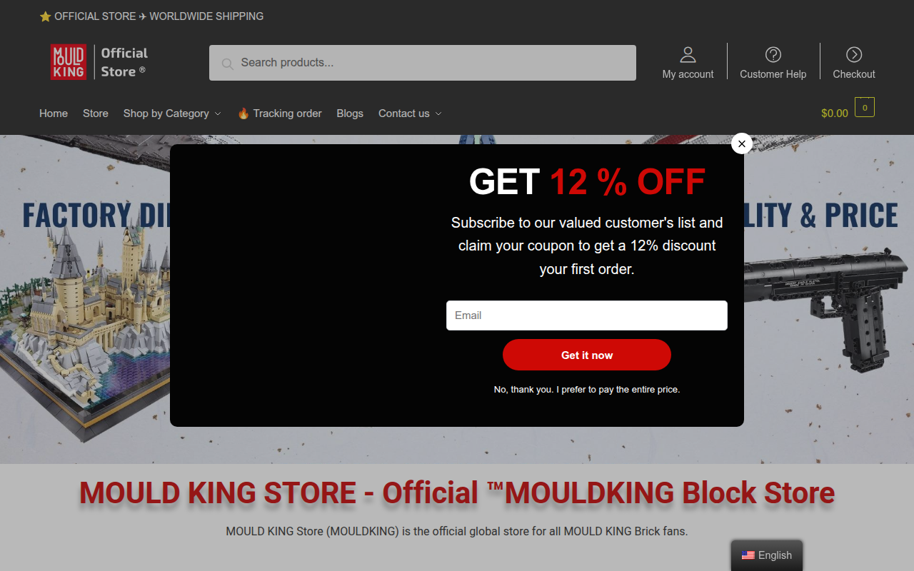 Screenshot van mouldking.store