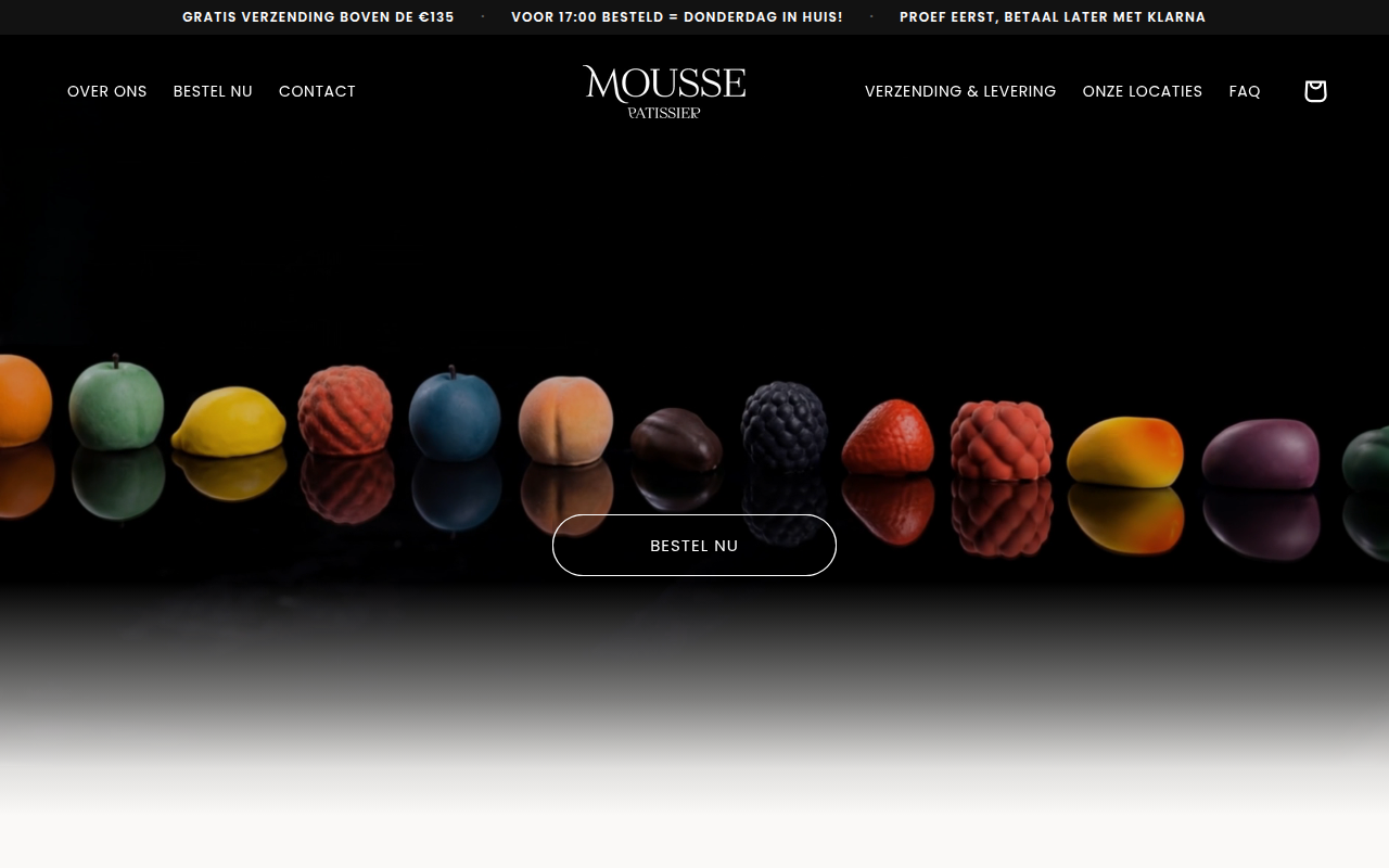 Screenshot van moussecakes.com