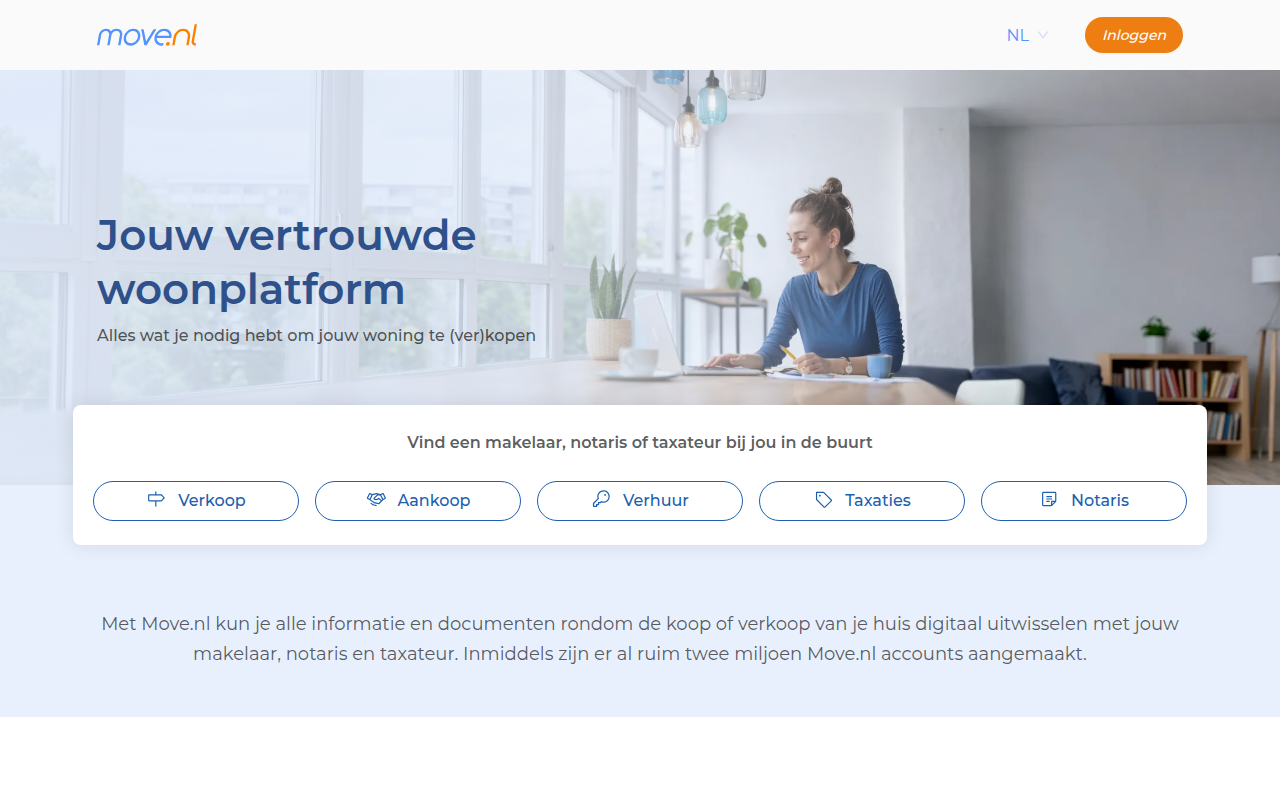 Screenshot van move.nl