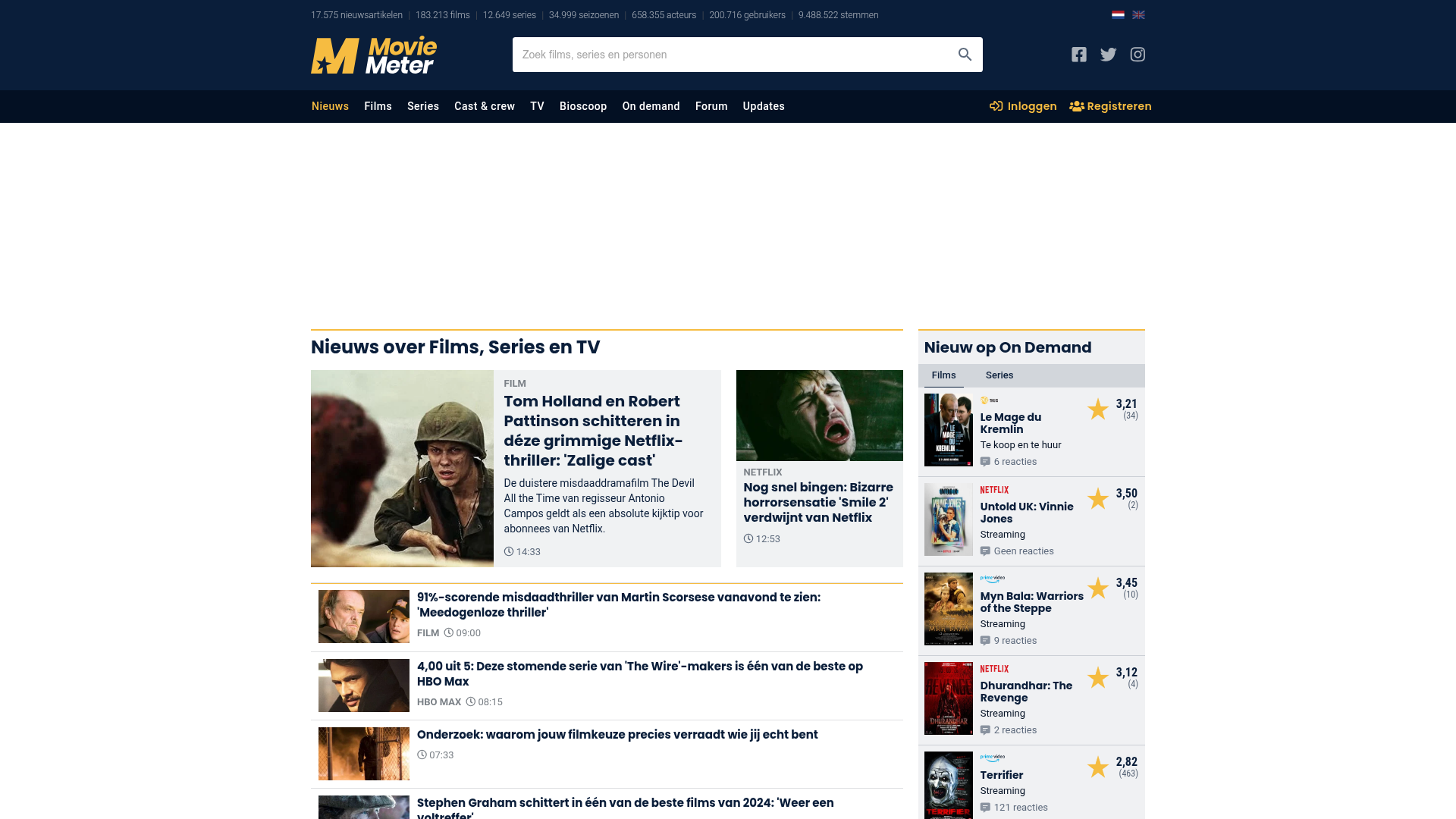 Screenshot van moviemeter.nl