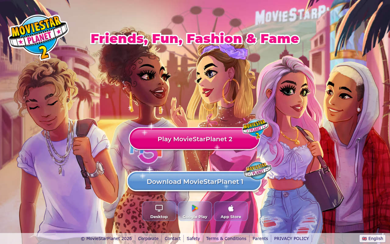 Screenshot van moviestarplanet.com