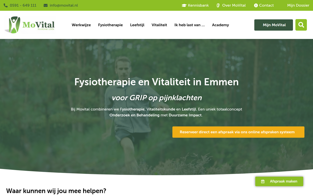 Screenshot van movital.nl