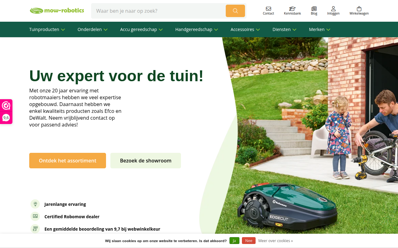 Screenshot van mow-robotics.com