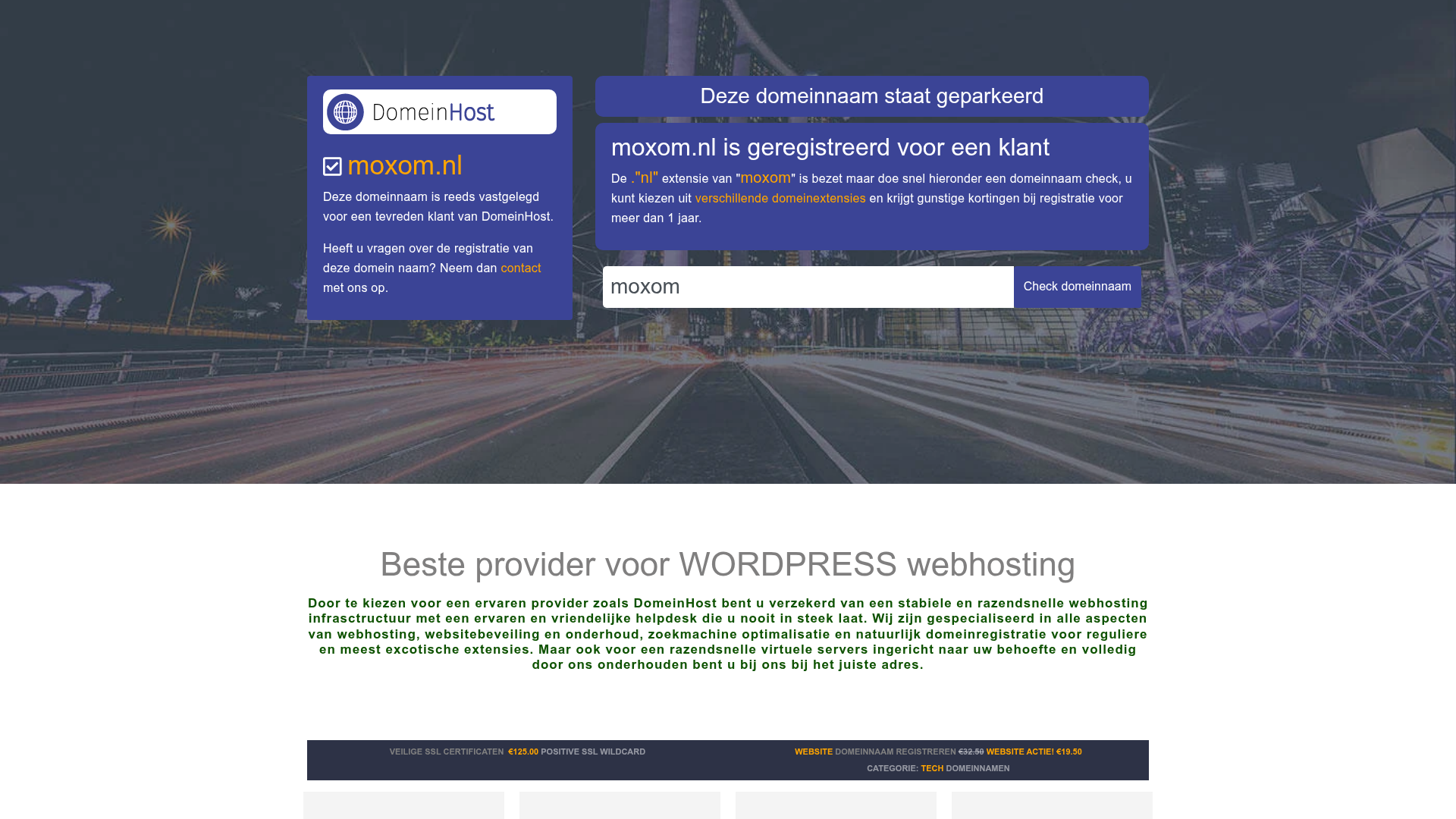 Screenshot van moxom.nl
