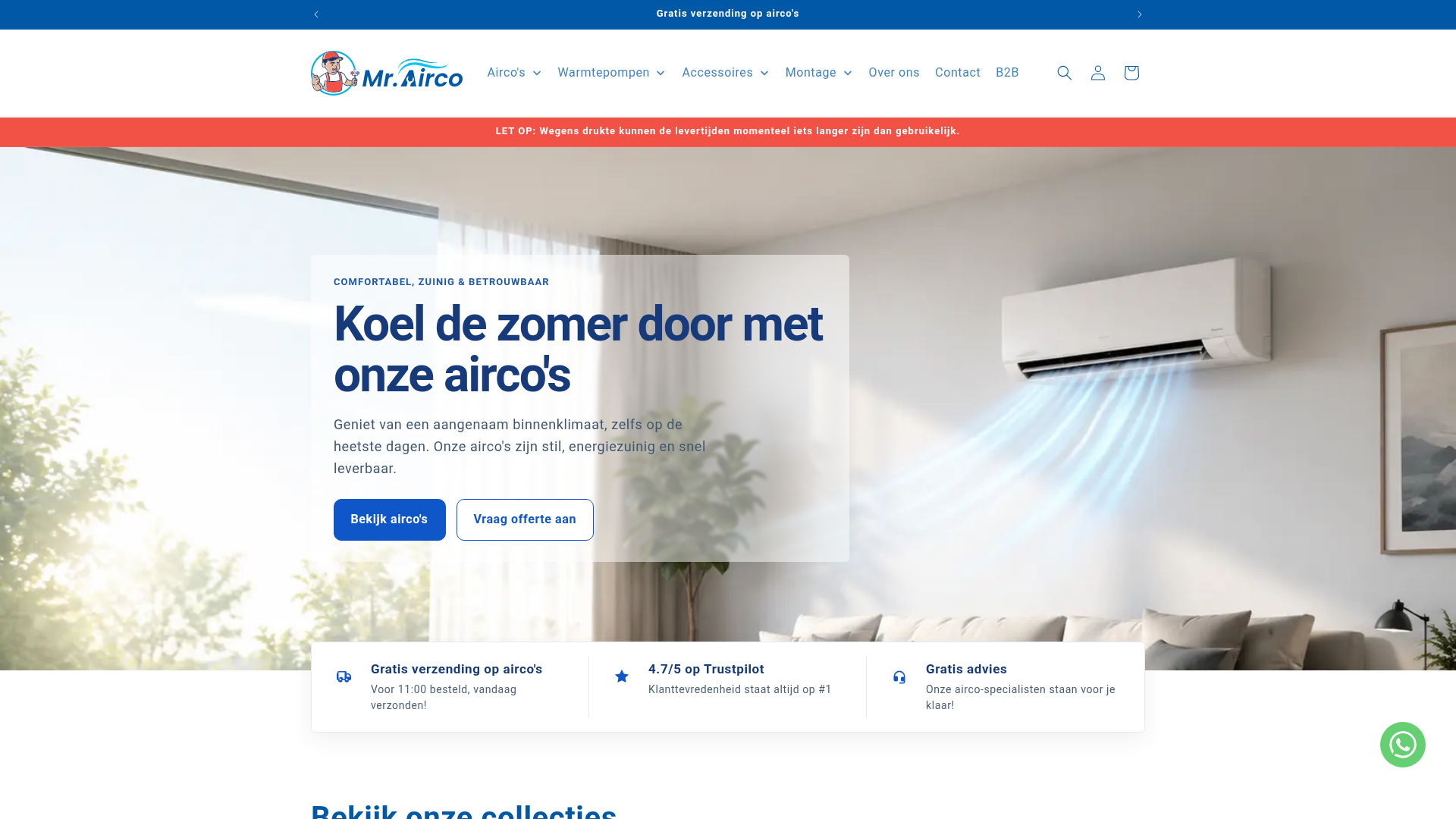 Screenshot van mr-airco.com