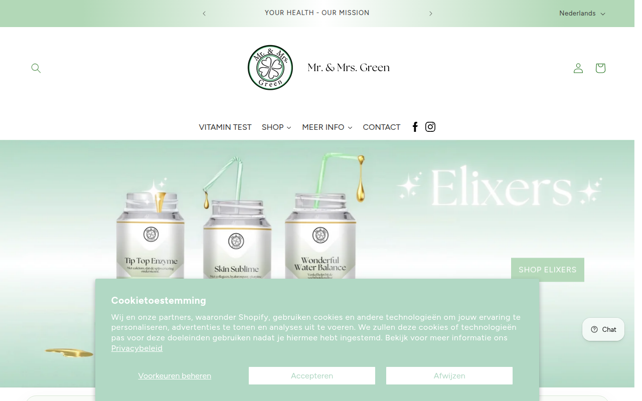 Screenshot van mrandmrs-green.com