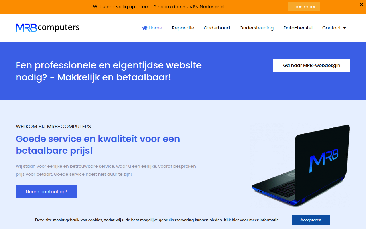 Screenshot van mrb-computers.nl
