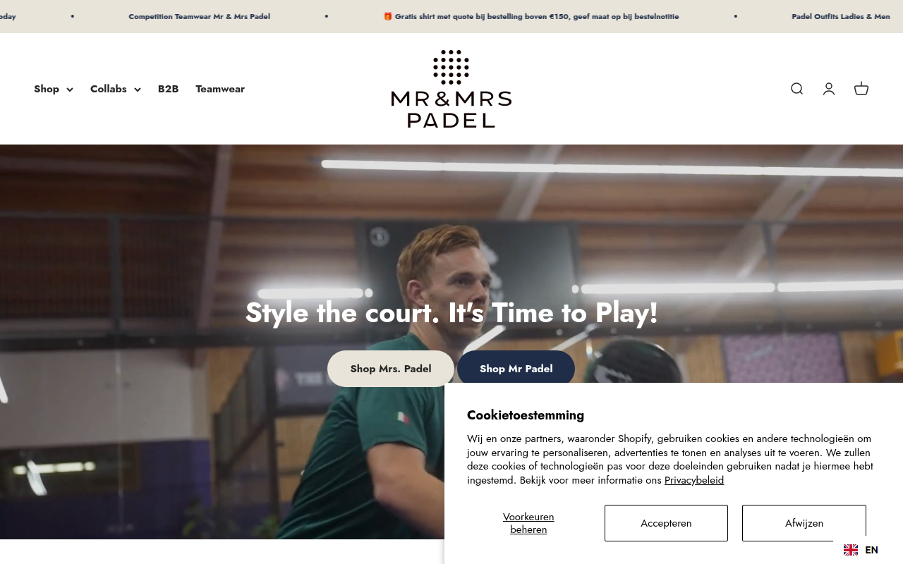 Screenshot van mrpadel.com